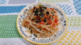 もやしとキムチの海苔香味和え