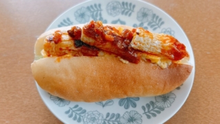 ちくわのエビチリ醤炒めサンド