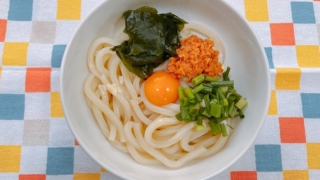 鮭明太まぜうどん
