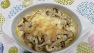 厚揚げときのこのグリーンカレーグラタン